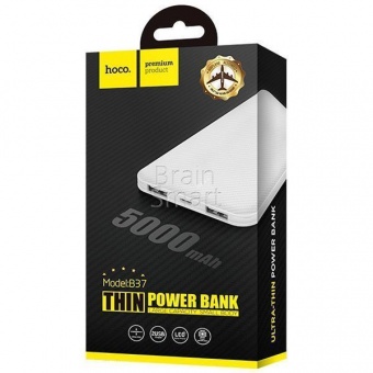 Внешний аккумулятор HOCO Power Bank B37 Persistent 5000 mAh Белый - фото, изображение, картинка