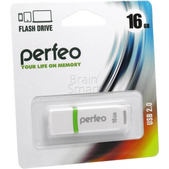 USB 2.0 Флеш-накопитель 16GB Perfeo C11 Белый - фото, изображение, картинка