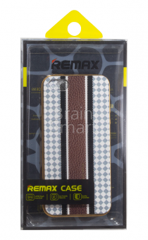 Накладка силиконовая Remax Exclusive Serial iPhone 5/5S/SE Серебряный/Коричневый - фото, изображение, картинка