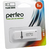 USB 2.0 Флеш-накопитель 8GB Perfeo C07 Белый