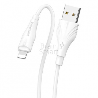 USB кабель Lightning Borofone BX18 Optimal (1м) Белый - фото, изображение, картинка
