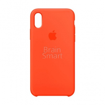 Накладка Silicone Case Original iPhone X/XS (13) Ярко-Оранжевый - фото, изображение, картинка