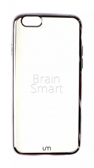 Накладка силиконовая UMi с окантовкой iPhone 6 Черный - фото, изображение, картинка