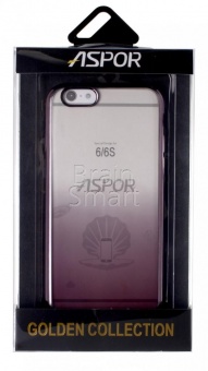 Накладка силиконовая Aspor Golden Collection с отливом iPhone 6 Черный - фото, изображение, картинка