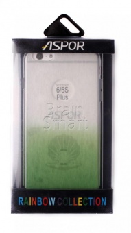 Накладка силиконовая Aspor Rainbow Collection с отливом iPhone 6 Plus Зеленый - фото, изображение, картинка