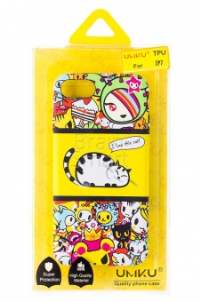 Накладка силиконовая Umku iPhone 7/8 Коты Желтый(4) - фото, изображение, картинка