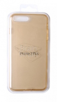 Накладка силиконовая под оригинал iPhone 7 Plus/8 Plus Прозрачный/Золотой - фото, изображение, картинка