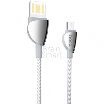 USB кабель Micro HOCO U62 Simple (1,2м) Серый - фото, изображение, картинка
