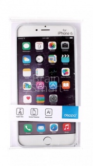 Бампер металл Deppa Alum Bumper + защитная пленка iPhone 6 Plus (63147) Серебряный - фото, изображение, картинка