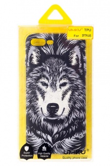 Накладка силиконовая Umku iPhone 7 Plus/8 Plus Волк(7) - фото, изображение, картинка