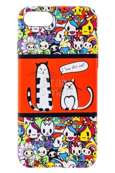 Накладка силиконовая Umku iPhone 7/8 Коты Красный(2) - фото, изображение, картинка