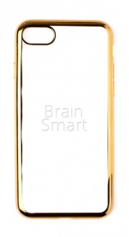 Накладка силиконовая с крашенными бортами iPhone 7/8 Золотой - фото, изображение, картинка
