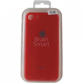Накладка пластиковая с логотипом iPhone 7/8/SE Красный - фото, изображение, картинка