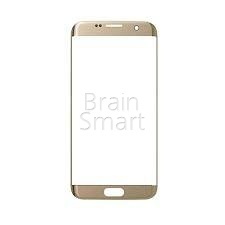 Стекло тех.упак. Full Glue Samsung S7 Edge Золотой - фото, изображение, картинка