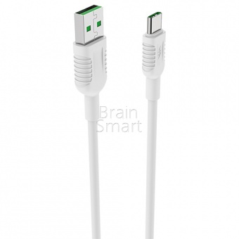 USB кабель Type-C Borofone BX33 Billow Flash (1,2м/5A) Белый - фото, изображение, картинка