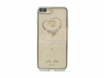 Накладка силикон Girlscase (Kingxbar) Starry Sky-Heart Swarovski iPhone 7 Plus Золотой1