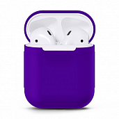 Чехол Silicone case для Apple Airpods 1/2 Фиолетовый* - фото, изображение, картинка
