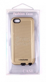 Накладка силиконовая Motomo полоски iPhone 5/5S/SE Золотой - фото, изображение, картинка