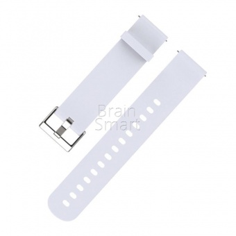 Ремешок силиконовый MiJobs для Xiaomi Bip, Haylou LS01/02 (20мм) Белый - фото, изображение, картинка