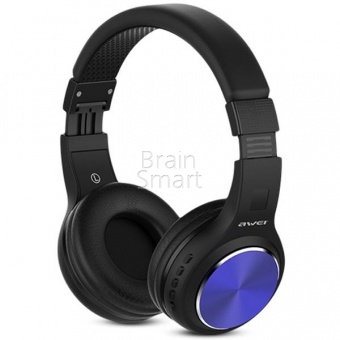 Наушники накладные Bluetooth Awei A600BL Черный/Синий - фото, изображение, картинка