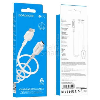 USB кабель Micro Borofone BX70 2,4A (1м) Белый* - фото, изображение, картинка