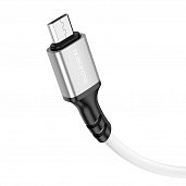 USB кабель Micro Borofone BX83 Silicone 2,4A (1м) Белый* - фото, изображение, картинка