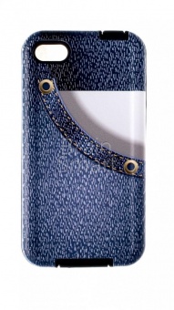 Накладка силиконовая Motomo iPhone 4/4S Jeans Синий - фото, изображение, картинка
