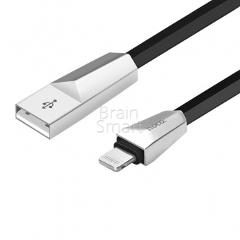 USB кабель Lightning HOCO X4 Zinc Alloy Rhombus (1,2м) Черный - фото, изображение, картинка
