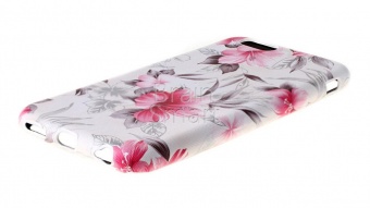 Накладка силиконовая с рисунком iPhone 6 Flowers Белый - фото, изображение, картинка