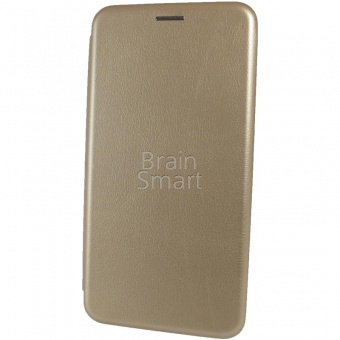 Книжка кожа Brauffen Xiaomi Mi 8 Lite Золотой тех.упак - фото, изображение, картинка