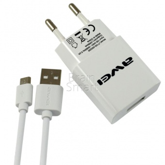СЗУ Awei C810 1USB + кабель Micro (2,4A) Белый - фото, изображение, картинка