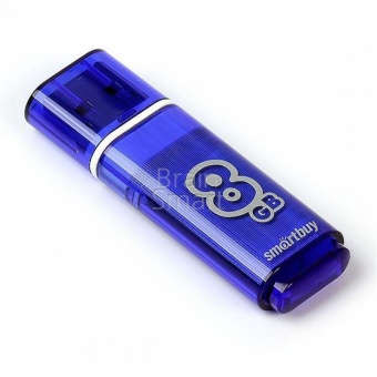 USB 2.0 Флеш-накопитель 8GB SmartBuy Glossy Синий* - фото, изображение, картинка