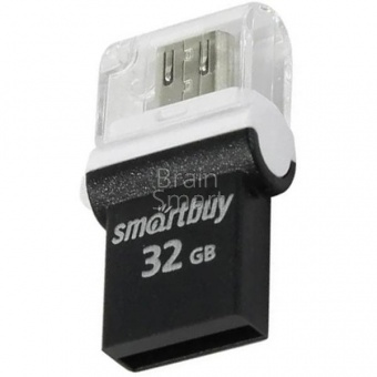 USB 2.0 Флеш-накопитель 32GB SmartBuy Poko OTG Черный - фото, изображение, картинка