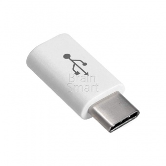 Переходник micro USB/Type-C Белый - фото, изображение, картинка