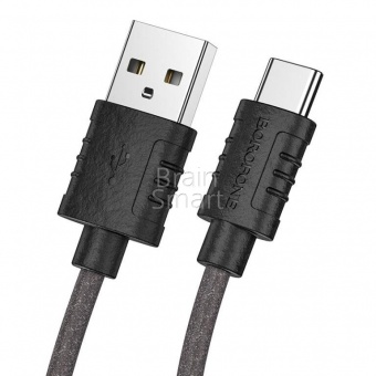 USB кабель Type-C Borofone BX52 УЦЕНКА (МЯТАЯ УП,) Airy Silicone (1м) Черный - фото, изображение, картинка