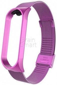 Ремешок металлический MiJobs Milan для Xiaomi Mi Band 5/6 Фиолетовый - фото, изображение, картинка