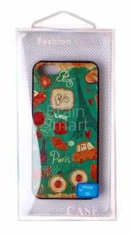 Накладка пластиковая Soft touch с рисунком iPhone 5/5S/SE Paris - фото, изображение, картинка