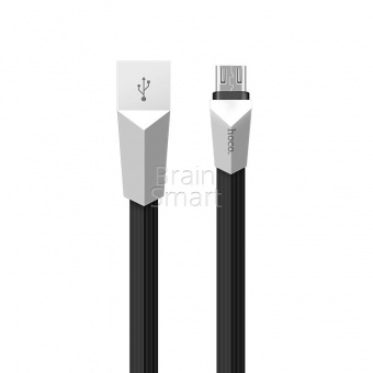 USB кабель Micro HOCO X4 Zinc Alloy Rhombus (1,2м) Черный - фото, изображение, картинка