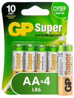 Эл. питания GP LR6 Super (4 шт/блистер) Alkaline* - фото, изображение, картинка