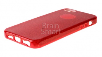 Накладка силиконовая Shine Блестящая iPhone 5/5S/SE Красный - фото, изображение, картинка