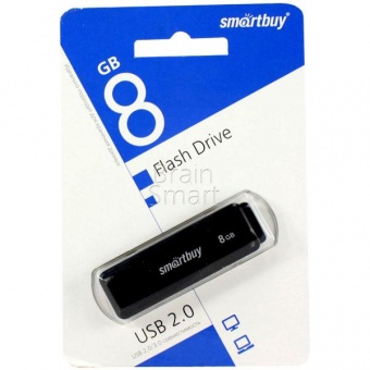 USB 2.0 Флеш-накопитель 8GB SmartBuy LM05 Черный - фото, изображение, картинка