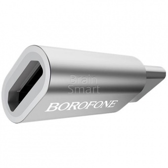 Переходник Borofone  BV4 Micro to Type-C Adapter Серый - фото, изображение, картинка