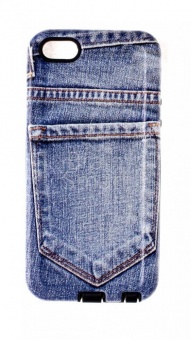 Накладка силиконовая Motomo iPhone 5/5S/SE Jeans Голубой - фото, изображение, картинка