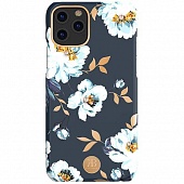 Накладка пластик Kingxbar Swarovski iPhone 11 Pro Цветы Синий