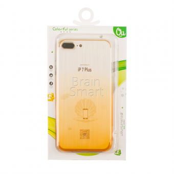 Накладка силиконовая Oucase Clorful Series Wiredrawing iPhone 7 Plus/8 Plus с отливом Золотой - фото, изображение, картинка