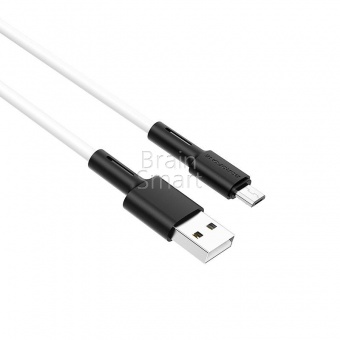 USB кабель Micro Borofone BX31 Silicone 2.4A (1м) Белый* - фото, изображение, картинка