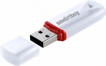 USB 2.0 Флеш-накопитель 8GB SmartBuy Crown Белый* - фото, изображение, картинка