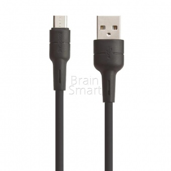 USB кабель Micro Borofone BX30 Silicone 2,4A (1м) Черный* - фото, изображение, картинка