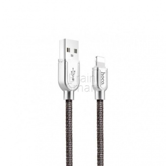 USB кабель Lightning HOCO U15 Eminently Lucidity (1м) Серый - фото, изображение, картинка
