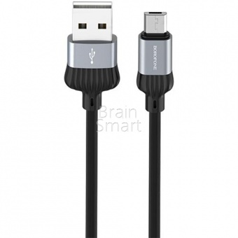 USB кабель Micro Borofone BX28 Dignity (1м) Серый - фото, изображение, картинка